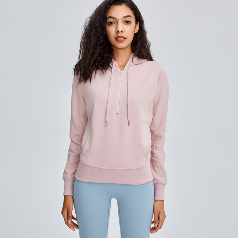 Sports Jacket Women'S Fall Winter Running Training Yoga Clothes Long-Sleeved Workout Clothes Tops Net Red Korean Hooded Sweater