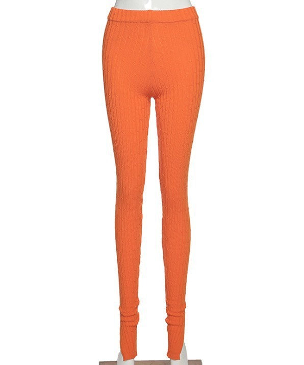 Da 1659B Fall Winter Amazon Ins Mid-Waist Trousers With Slits And Hips Slim Casual Pants