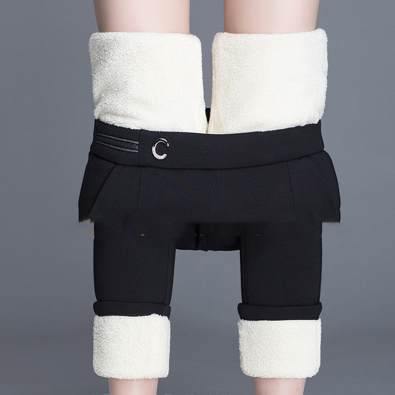 New winter stretch lamb velvet women's pants