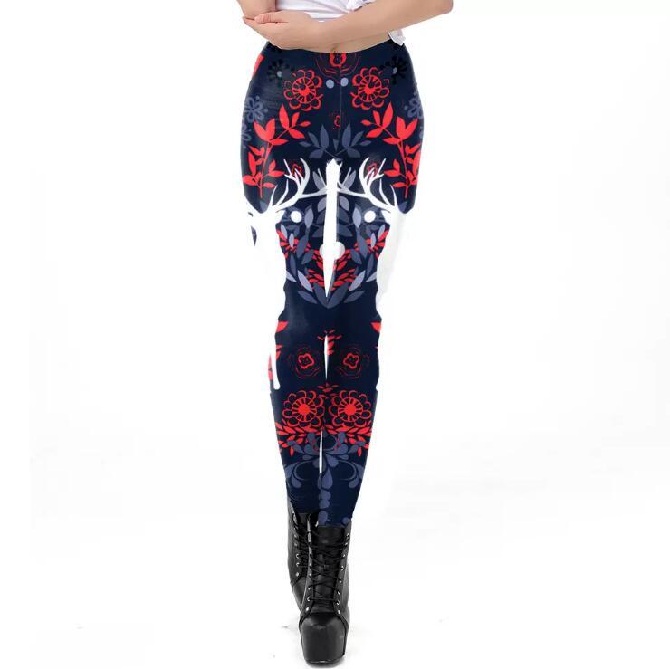 European And American Thin Leggings Women Wear Digital Printed Trousers
