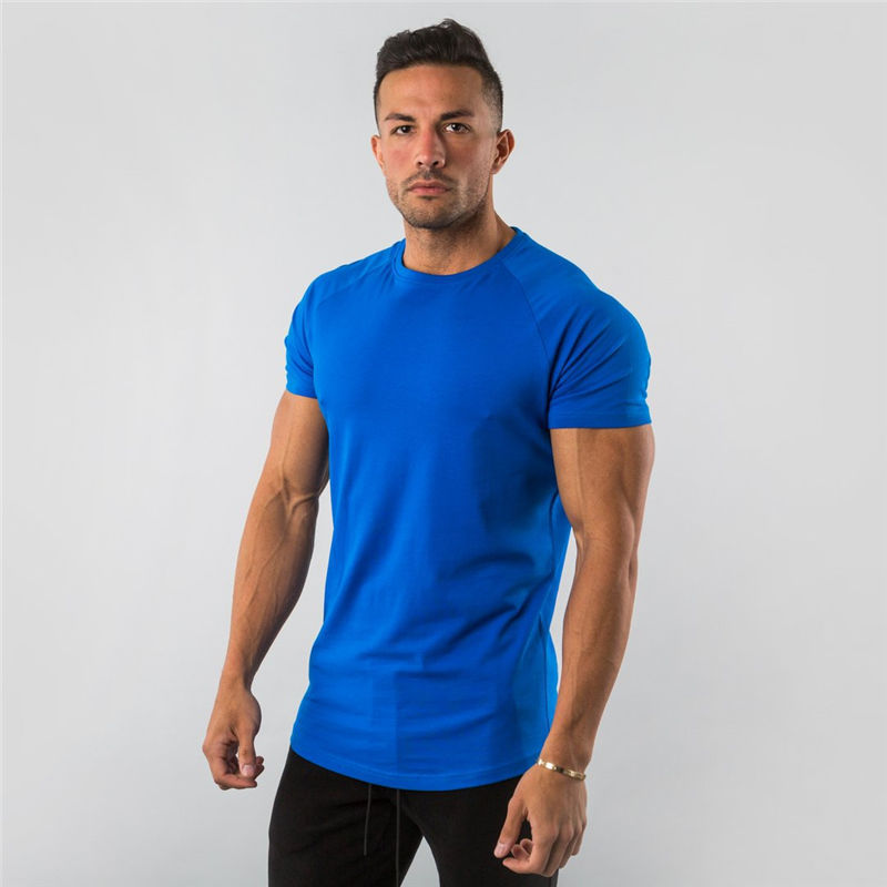 Muscular Male Brothers Workout Clothes Short-sleeved Stretch Slim Fit