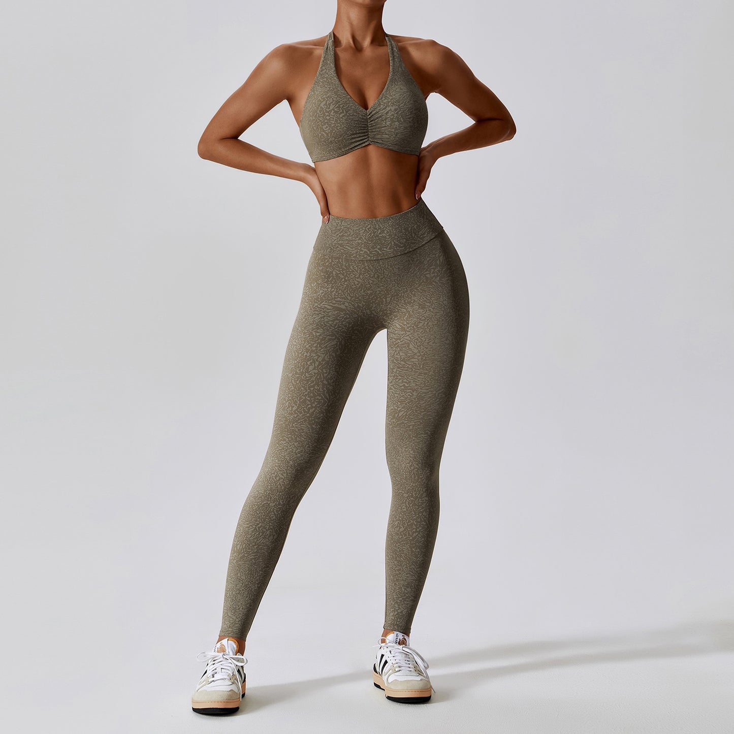 Printed Nude Feel Yoga Suit Floral Quick-drying Running Sports Workout Clothes