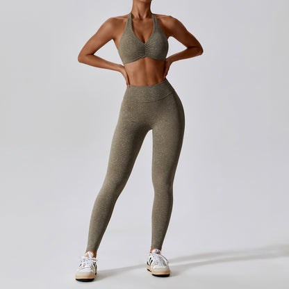 Printed Nude Feel Yoga Suit Floral Quick-drying Running Sports Workout Clothes