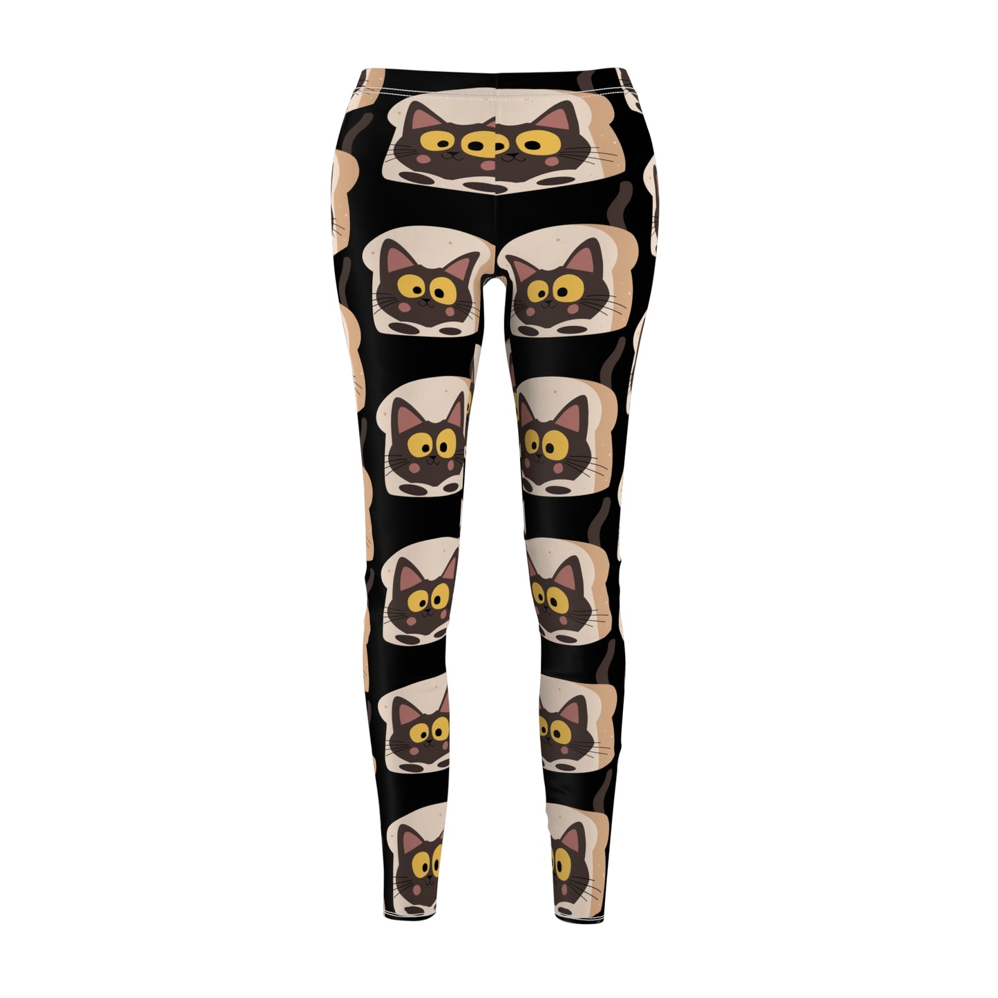 Black Color Leggings Cat Print Casual Leggings for Women