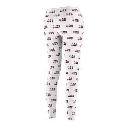 Patriotic Lipstick Print Leggings — Women's All-Over Print Casual Leggings