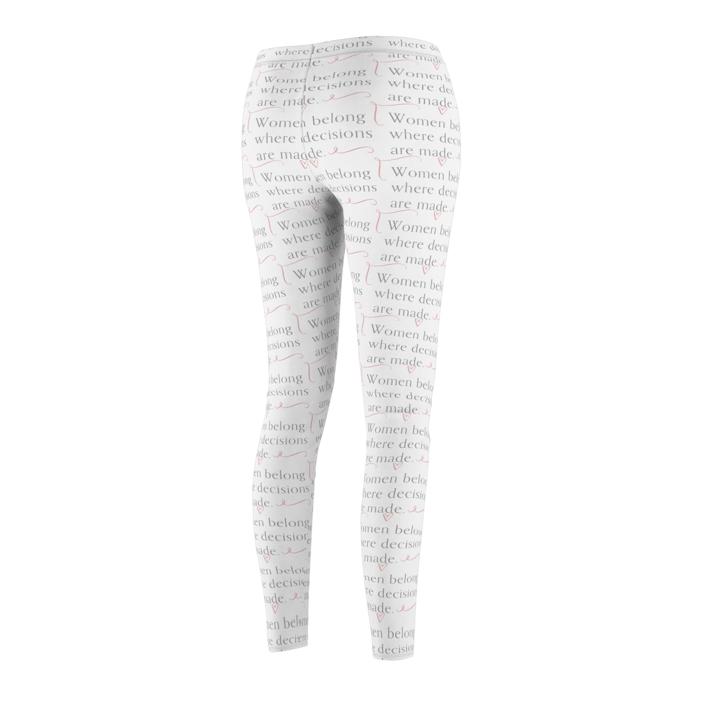 Feminist Statement Leggings — "Women belong where decisions are made" All-Over Print