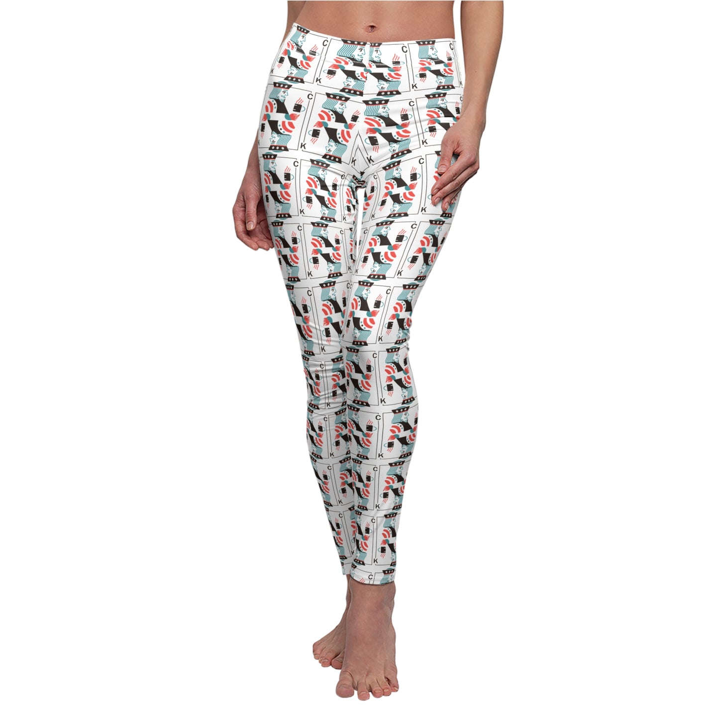 Leggings King of Clubs Drawing Playing Card Design Women's