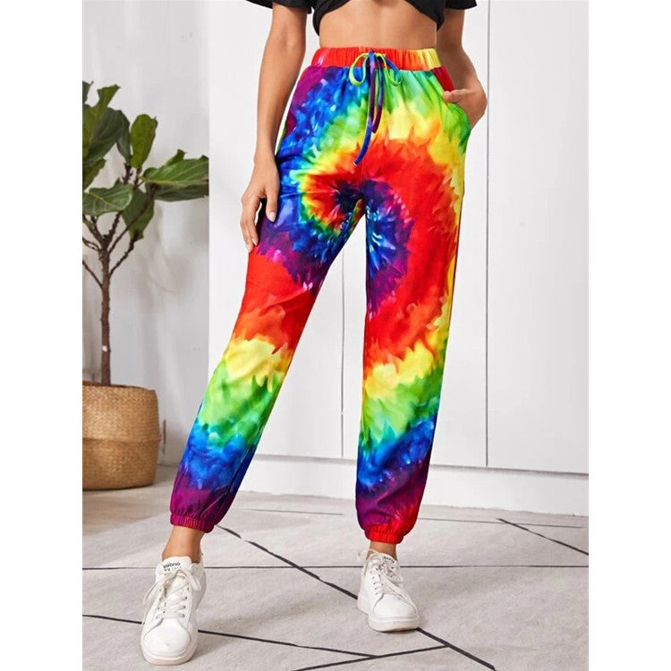 Tie-dye fashion casual pants