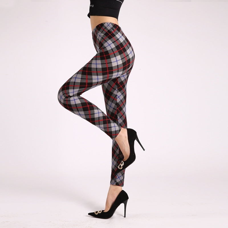 Autumn Underwear Leggings Stretch Printed High-waisted Trousers