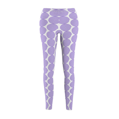 Stylish Women's AOP Leggings with Purple Circle Design