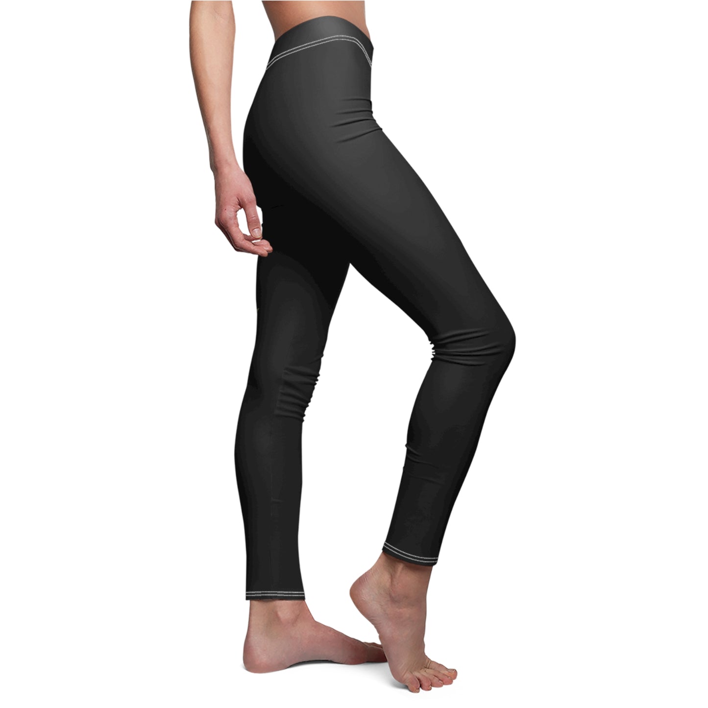 Black Star Accent Leggings — Women's Casual AOP Fashion Leggings