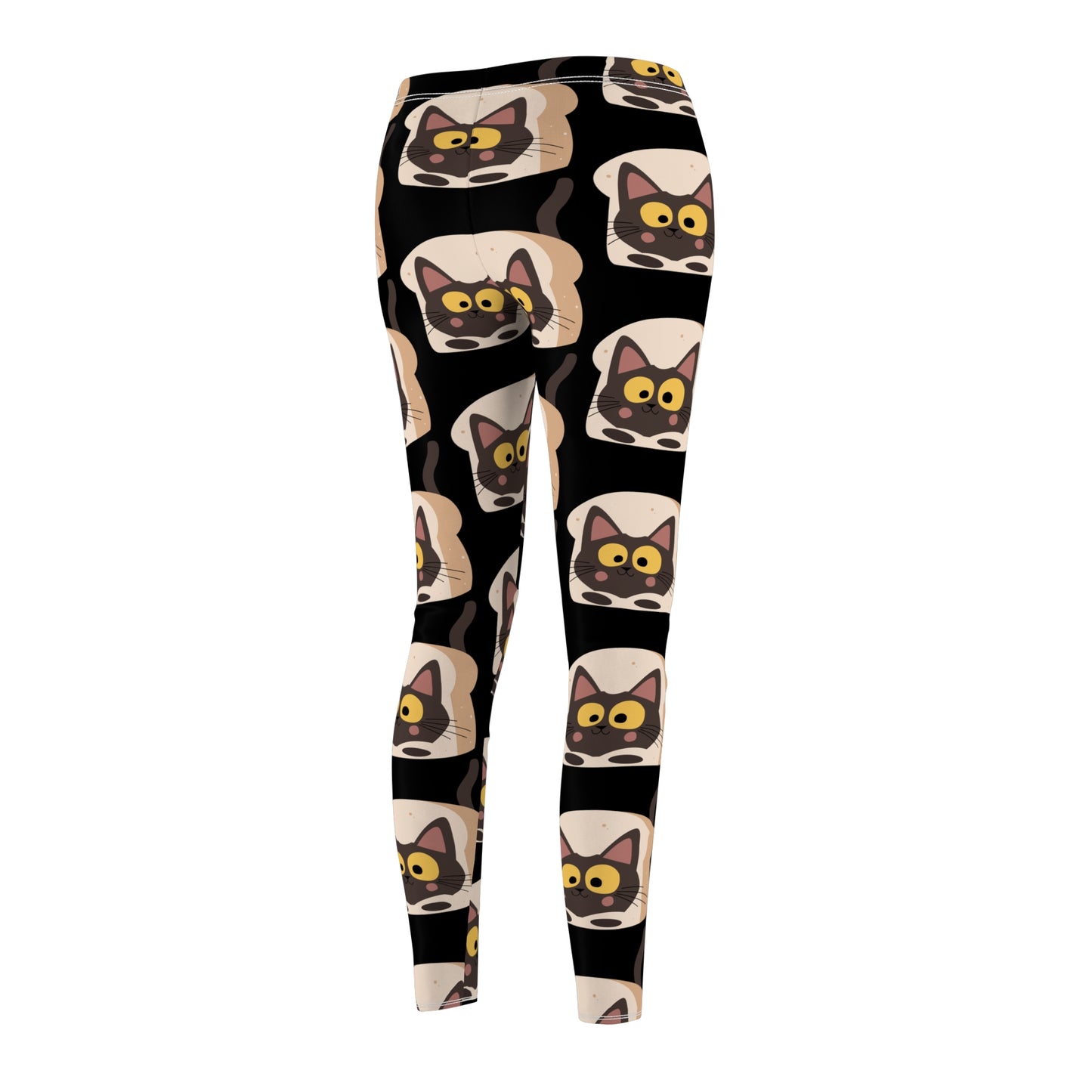 Black Color Leggings Cat Print Casual Leggings for Women