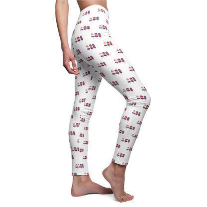 Patriotic Lipstick Print Leggings — Women's All-Over Print Casual Leggings