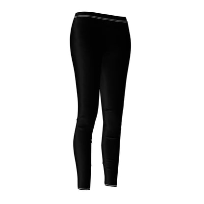 Black Star Accent Leggings — Women's Casual AOP Fashion Leggings
