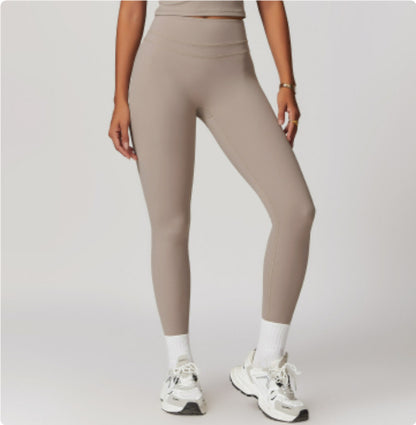 Sanding Tight High Waist Yoga Pants Belly Contracting Hip Raise Fitness Pants