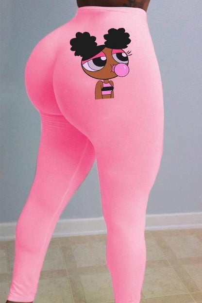 European And American Casual Tight-Fitting Printed Sports Trousers