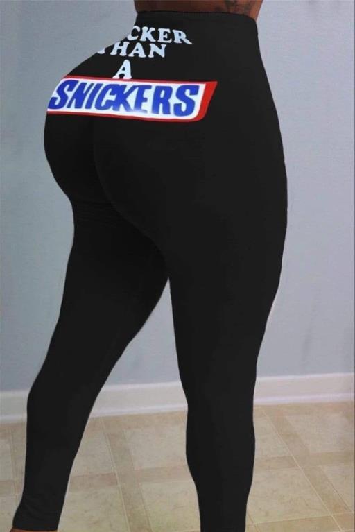 European And American Casual Tight-Fitting Printed Sports Trousers