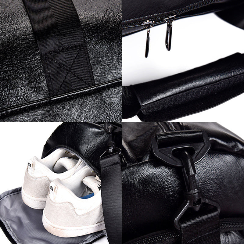 Travel Bag Large Capacity Sports Training Bag PU Waterproof Handbag Gym Bag