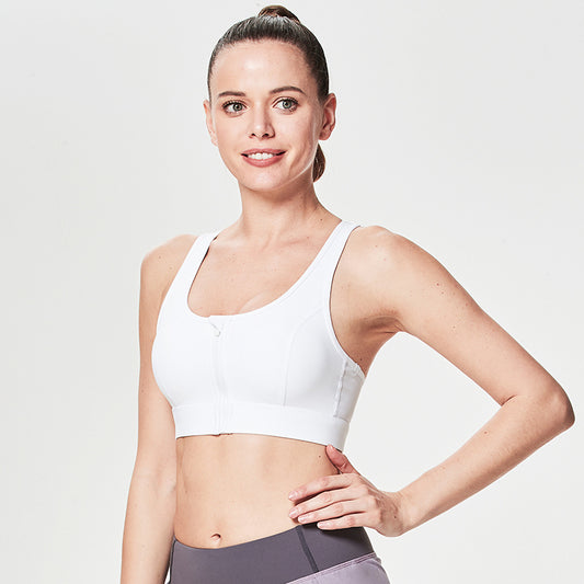Front Zipper Large Size Sports Underwear Women'S Shockproof Running Gather Stereotyped Bra Vest Anti-Sagging Yoga Workout Clothes