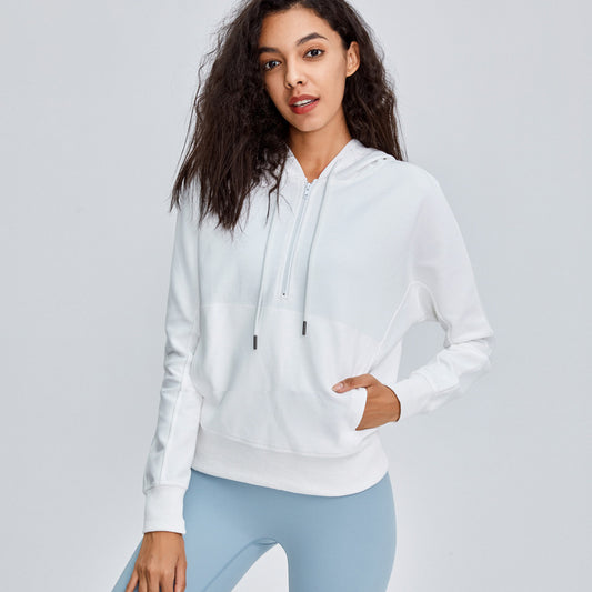 Sports Jacket Women'S Fall Winter Running Training Yoga Clothes Long-Sleeved Workout Clothes Tops Net Red Korean Hooded Sweater