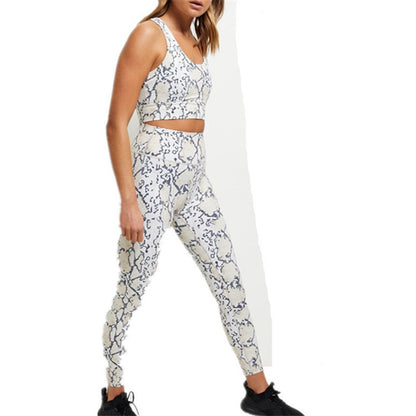 European And American Women's Yoga Workout Clothes Vest-style Underwear Hollow Elastic Tights