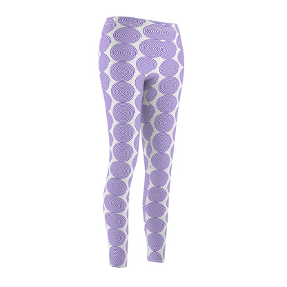 Stylish Women's AOP Leggings with Purple Circle Design