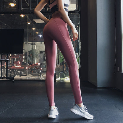 new quick-drying hip stitching yoga pants female peach hip running sports tights yoga clothes fitness pants