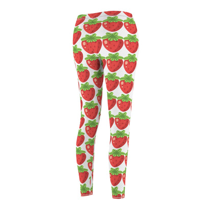 Strawberry Print Casual Leggings for Women