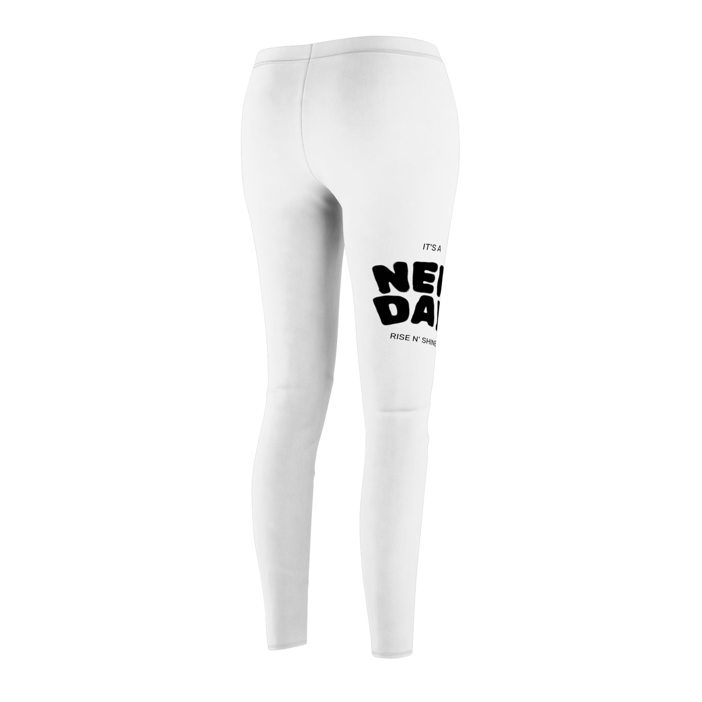 Women's White 'No Days Off' Casual Leggings — Motivational Workout Leggings