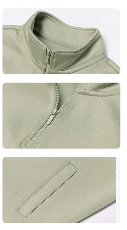 Stand Collar Half Zip Autumn Winter Sweater Coat Workout Clothes Top