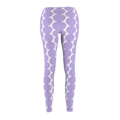Stylish Women's AOP Leggings with Purple Circle Design