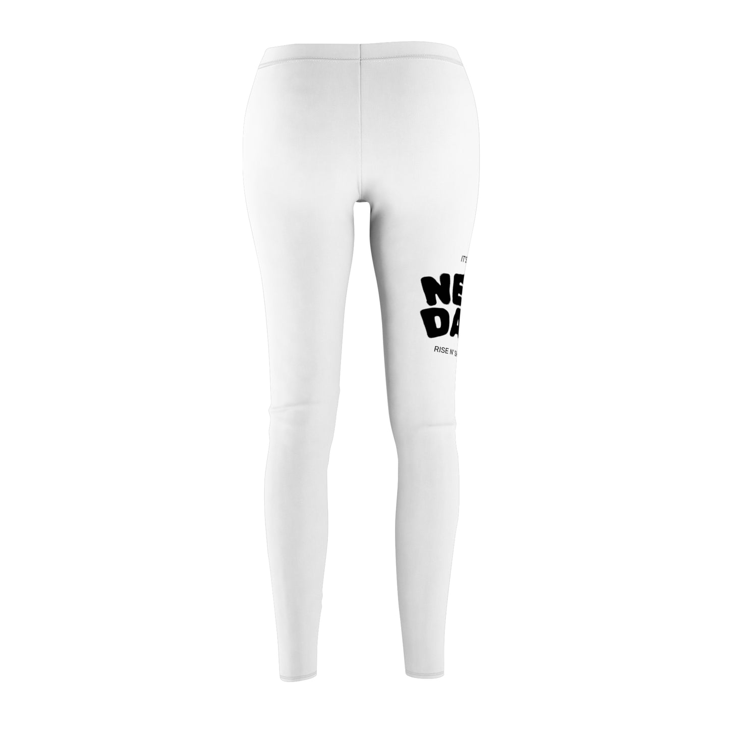 Women's White 'No Days Off' Casual Leggings — Motivational Workout Leggings