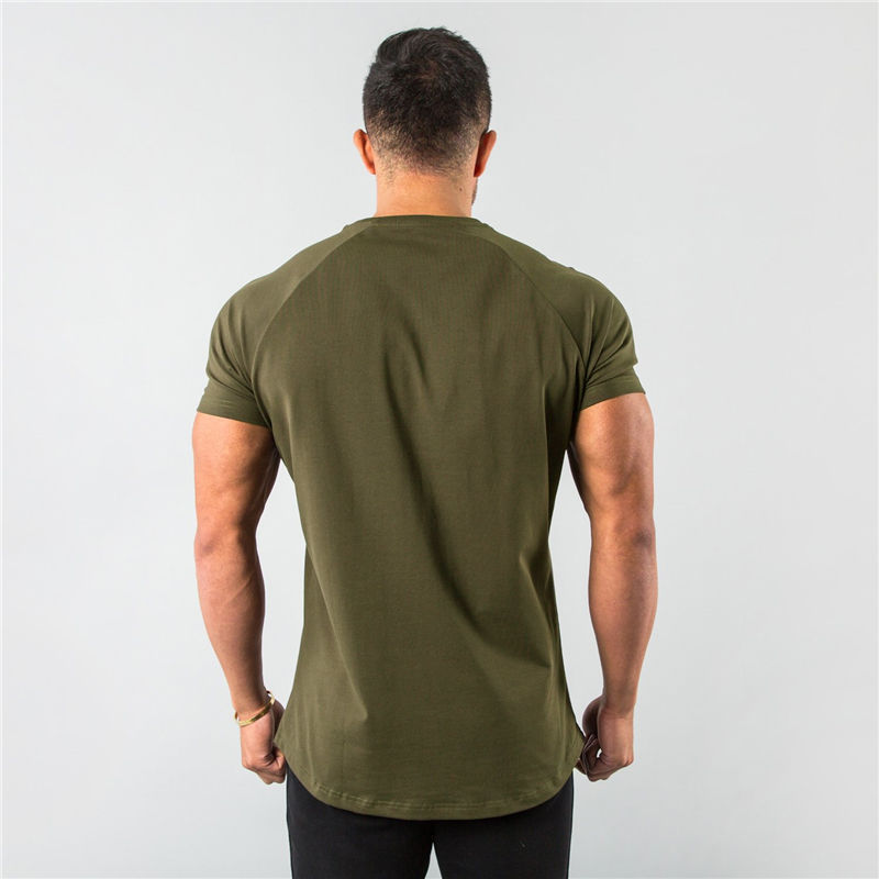 Muscular Male Brothers Workout Clothes Short-sleeved Stretch Slim Fit