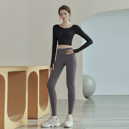 Yoga Long Sleeve Top Sports Workout Training Clothes Professional Pilates Breathable Suit