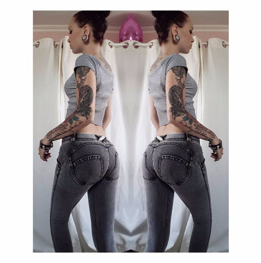Peach hip jeans female beauty hip fitness yoga pants slim jeans
