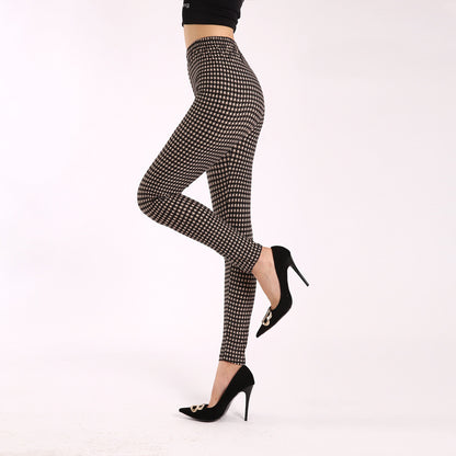 Autumn Underwear Leggings Stretch Printed High-waisted Trousers