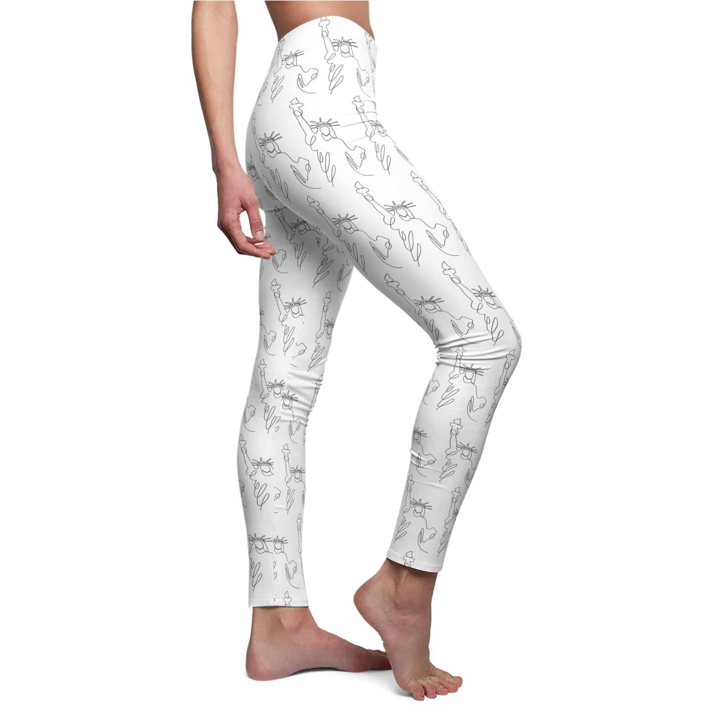 Minimal Line Art Ballet Leggings — Women's All-Over Print Casual Leggings
