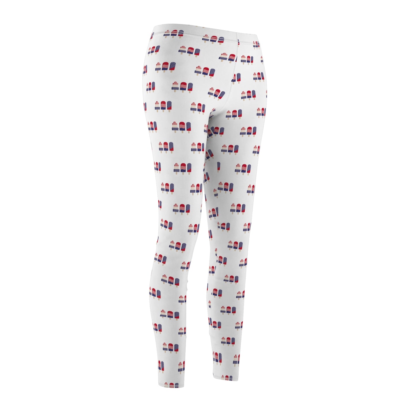 Patriotic Lipstick Print Leggings — Women's All-Over Print Casual Leggings