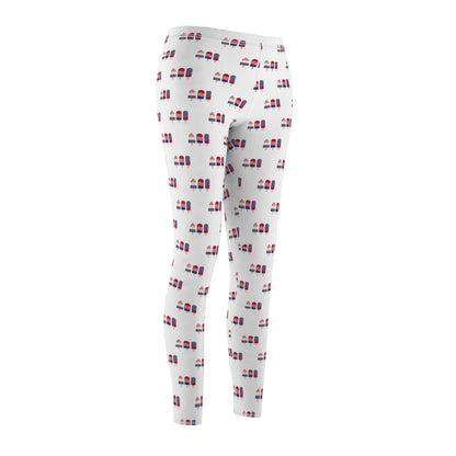 Patriotic Lipstick Print Leggings — Women's All-Over Print Casual Leggings