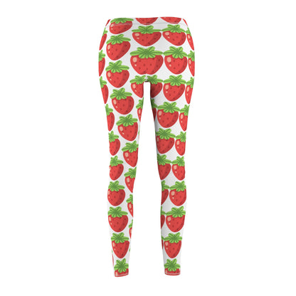 Strawberry Print Casual Leggings for Women