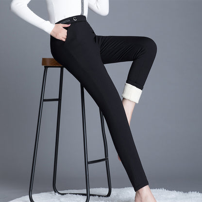 New winter stretch lamb velvet women's pants