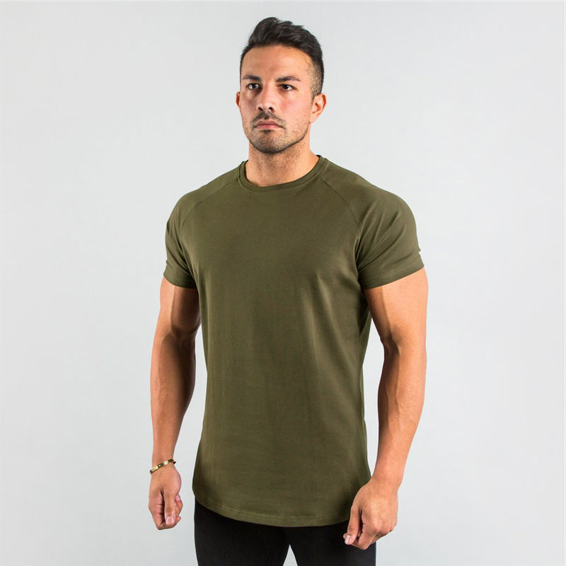 Muscular Male Brothers Workout Clothes Short-sleeved Stretch Slim Fit