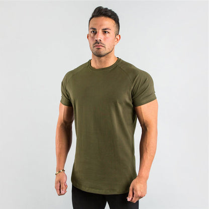 Muscular Male Brothers Workout Clothes Short-sleeved Stretch Slim Fit
