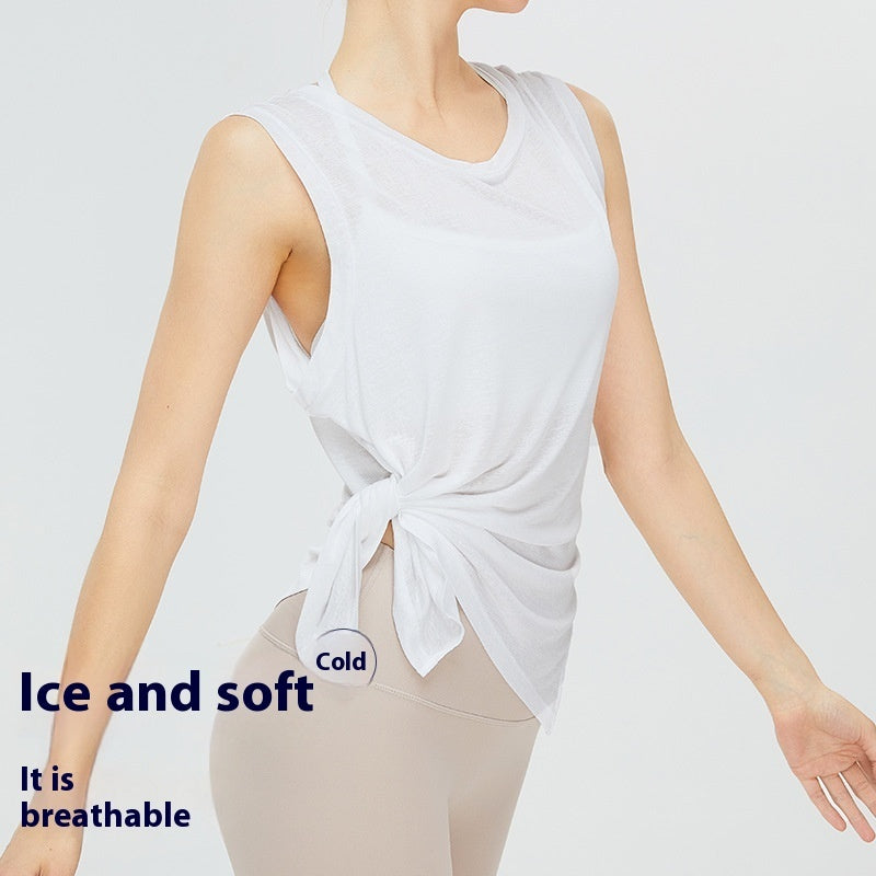 New Lightweight Quick-drying Yoga Blouse Women's Sleeveless Loose Workout Clothes Sports Top