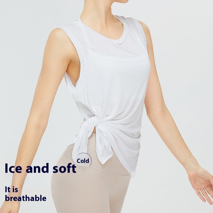New Lightweight Quick-drying Yoga Blouse Women's Sleeveless Loose Workout Clothes Sports Top