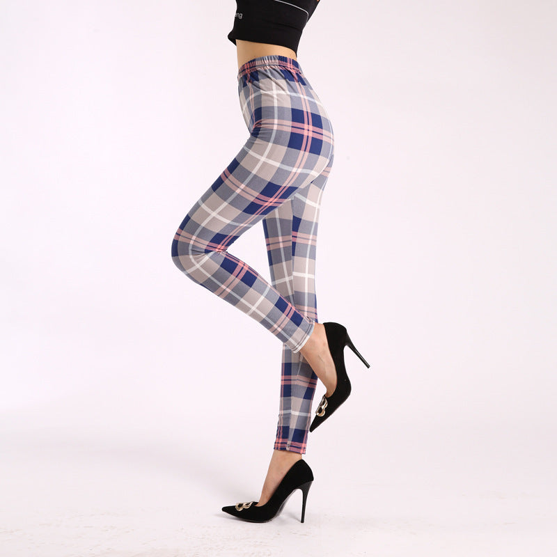 Autumn Underwear Leggings Stretch Printed High-waisted Trousers