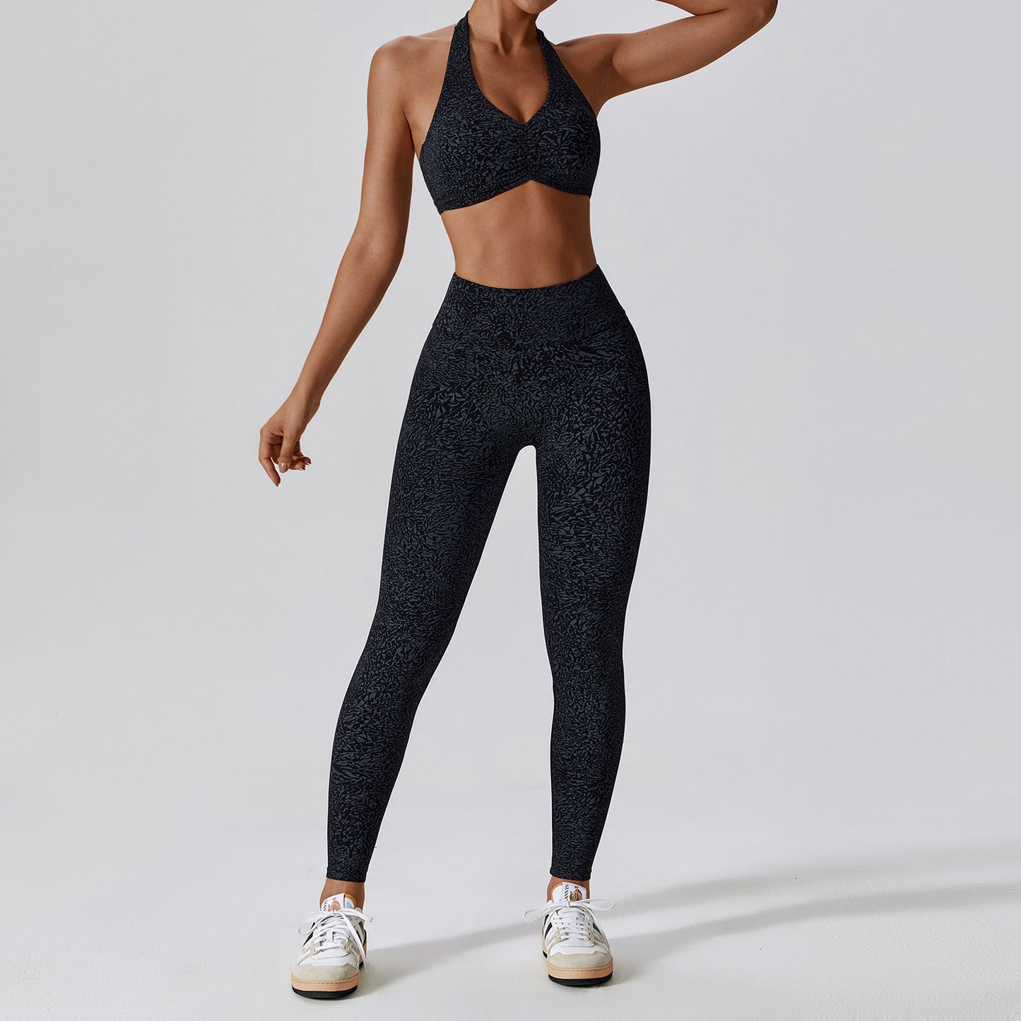 Printed Nude Feel Yoga Suit Floral Quick-drying Running Sports Workout Clothes