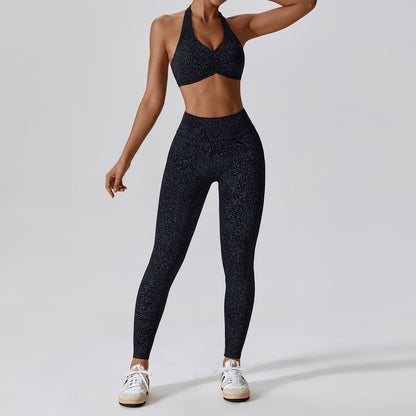 Printed Nude Feel Yoga Suit Floral Quick-drying Running Sports Workout Clothes