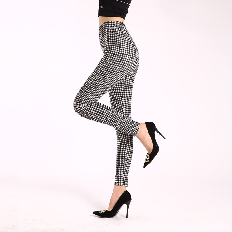Autumn Underwear Leggings Stretch Printed High-waisted Trousers