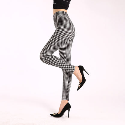 Autumn Underwear Leggings Stretch Printed High-waisted Trousers
